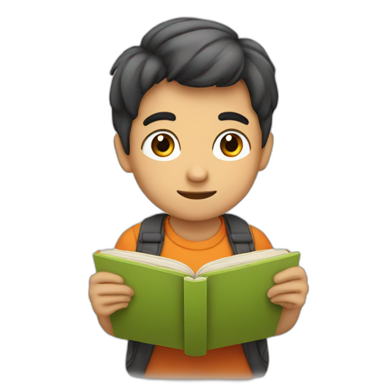 niño leyendo emoji