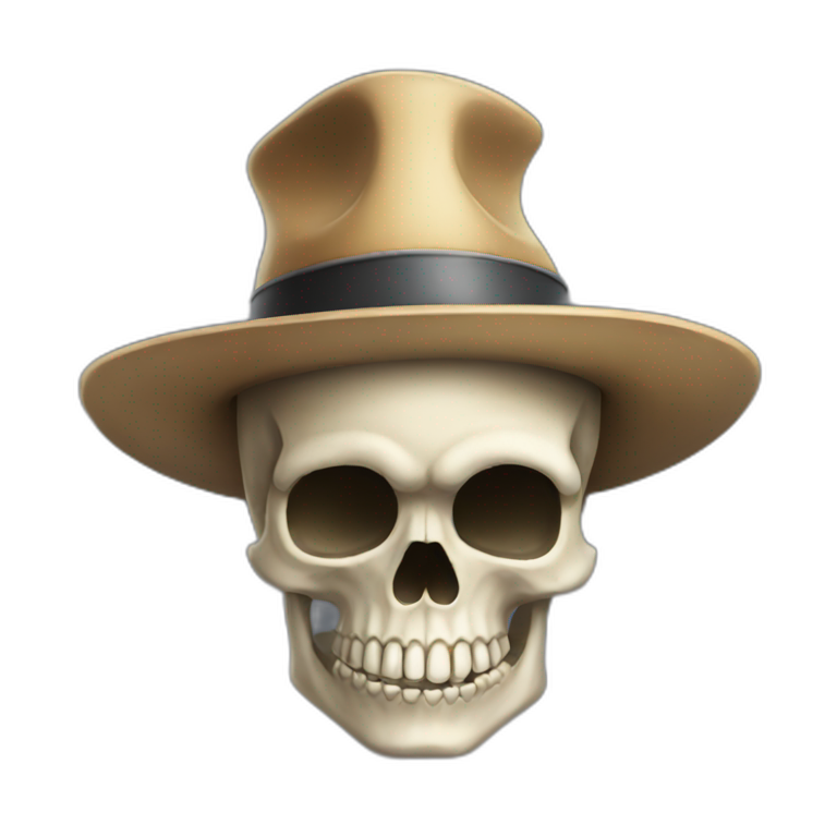 explore skull with a hat, face emoji