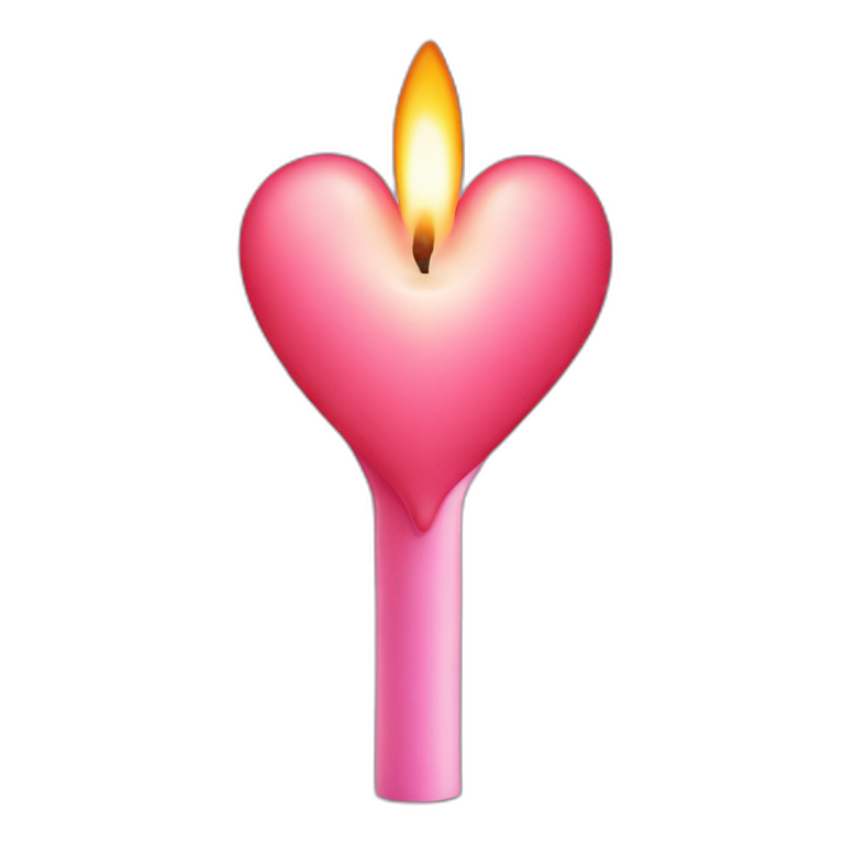 a candle in the shape of a heart emoji