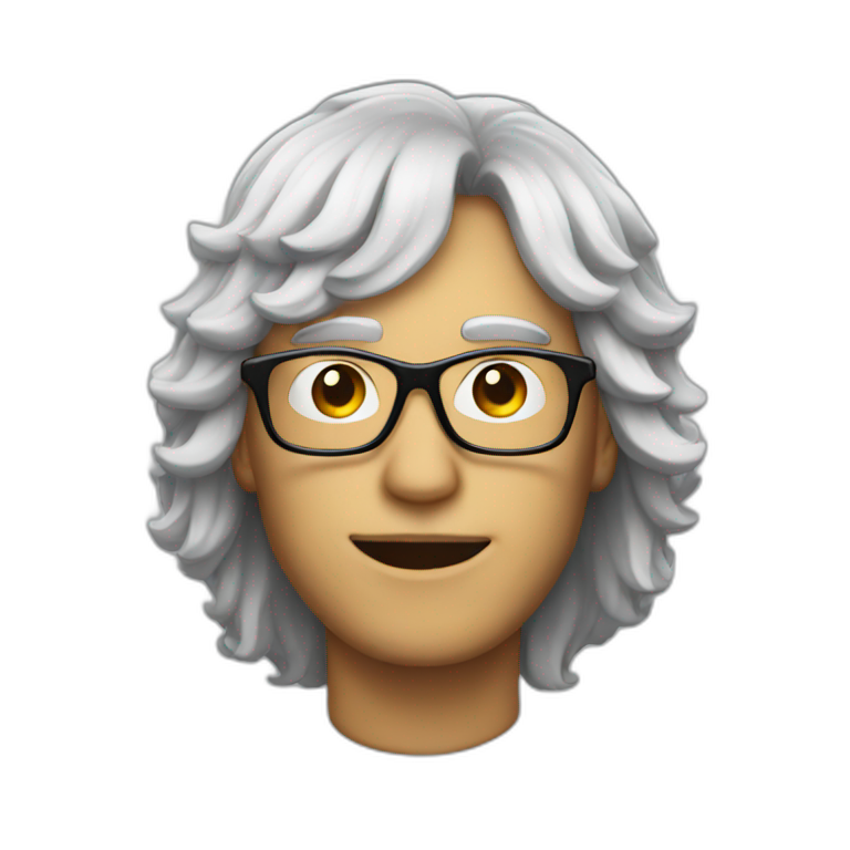 guy wearing a wig and big glasses emoji
