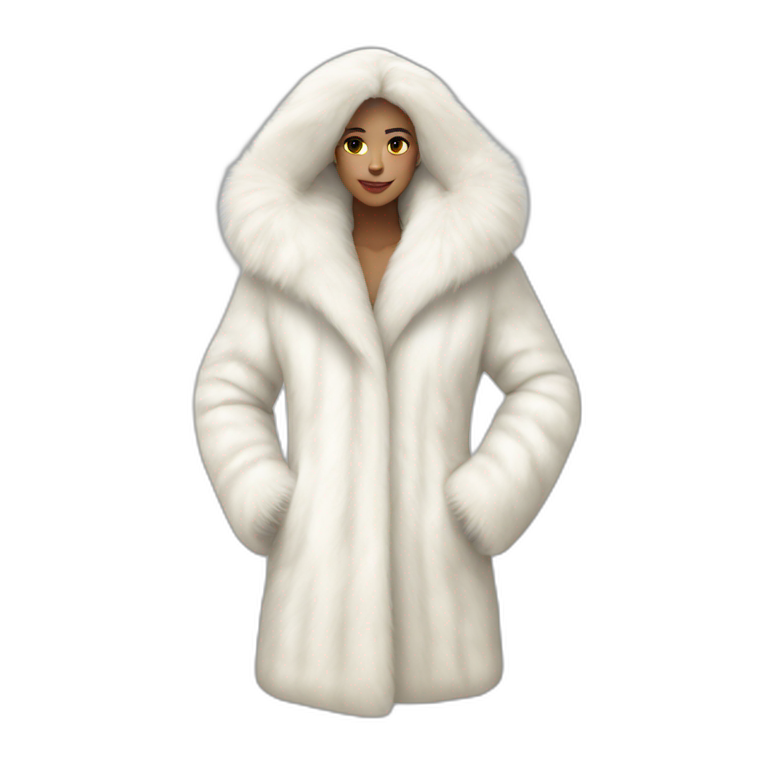 White fur coat emoji
