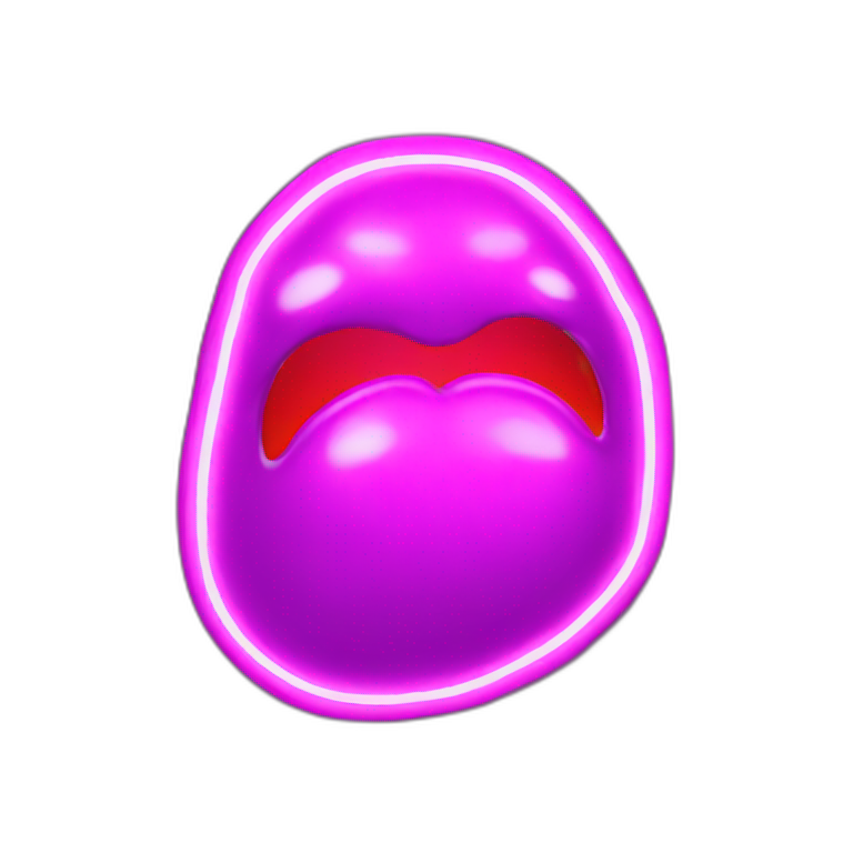 Juicy booty neon sign style  emoji