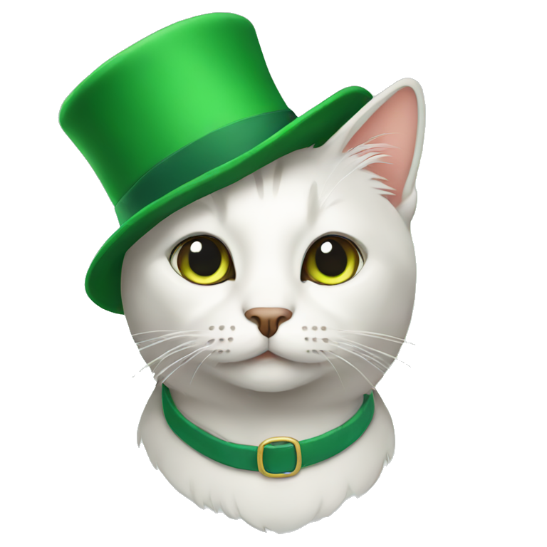 a cat with a green hat emoji
