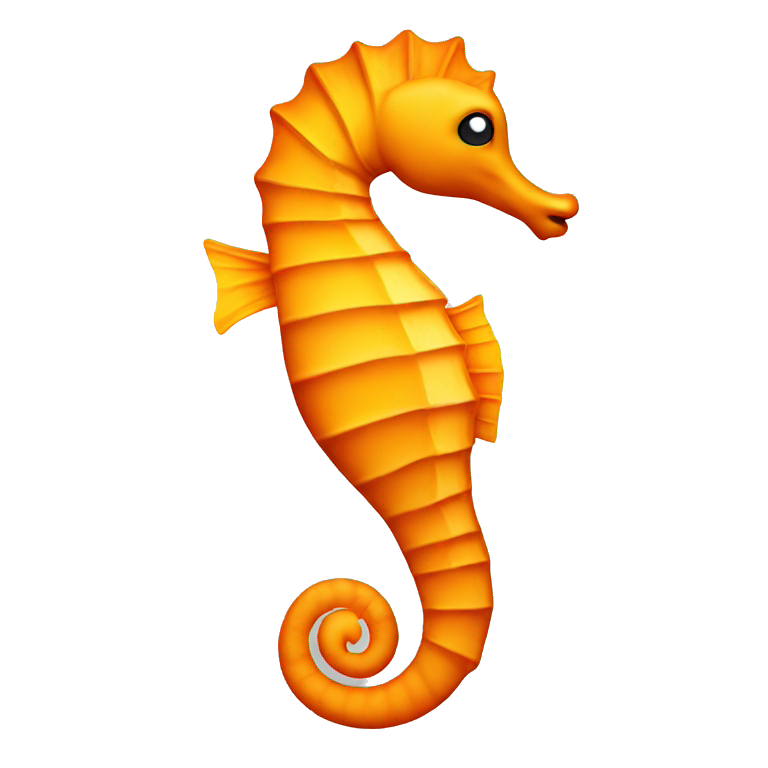 Yellowand orange sea horse looking left emoji