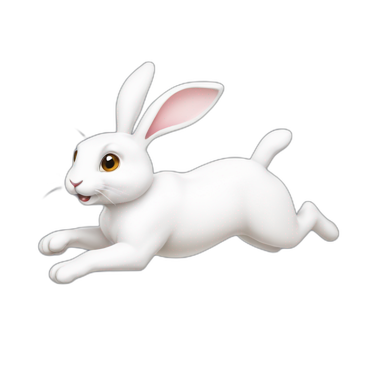 white rabbit running emoji
