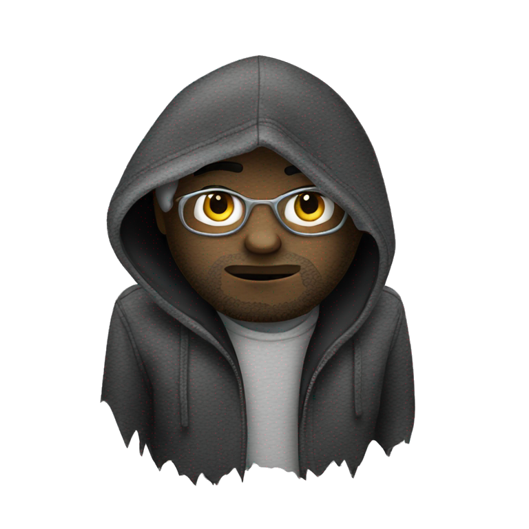 mysterious figure in black hoodie emoji