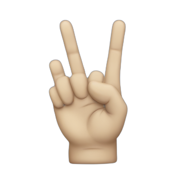 Peace hand ventral side emoji