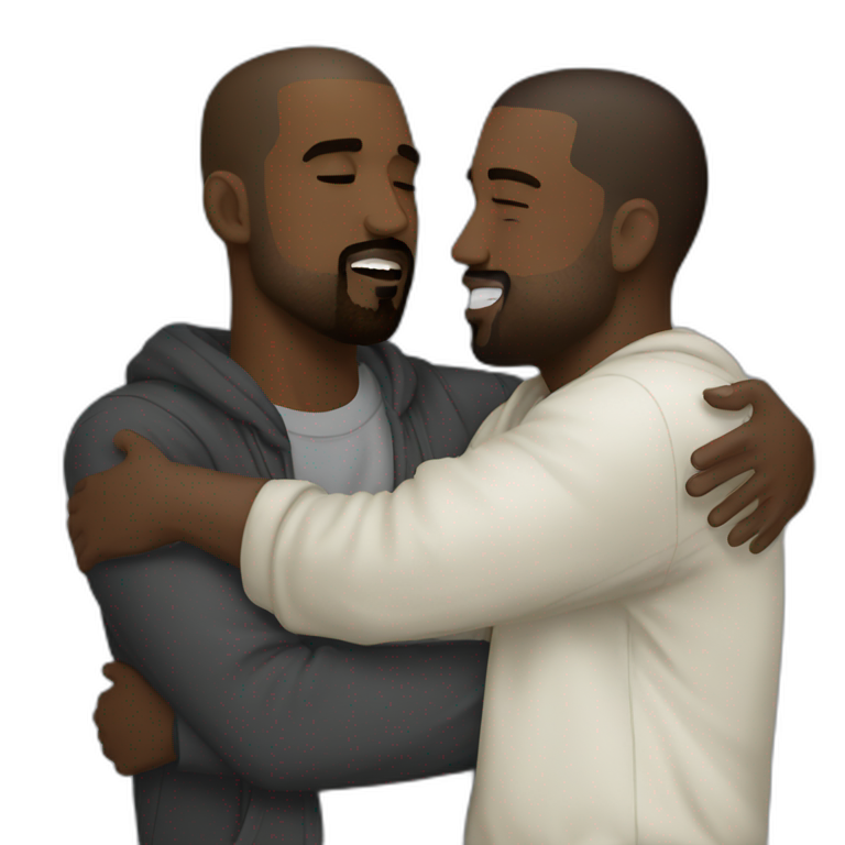 kanye west hugging kanye west emoji