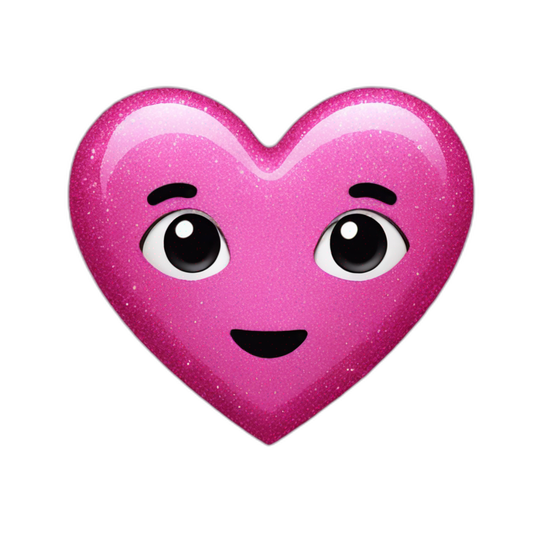 Pink glitter heart emoji