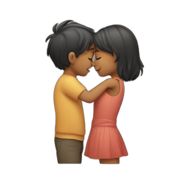 kissing hug girl boy emoji