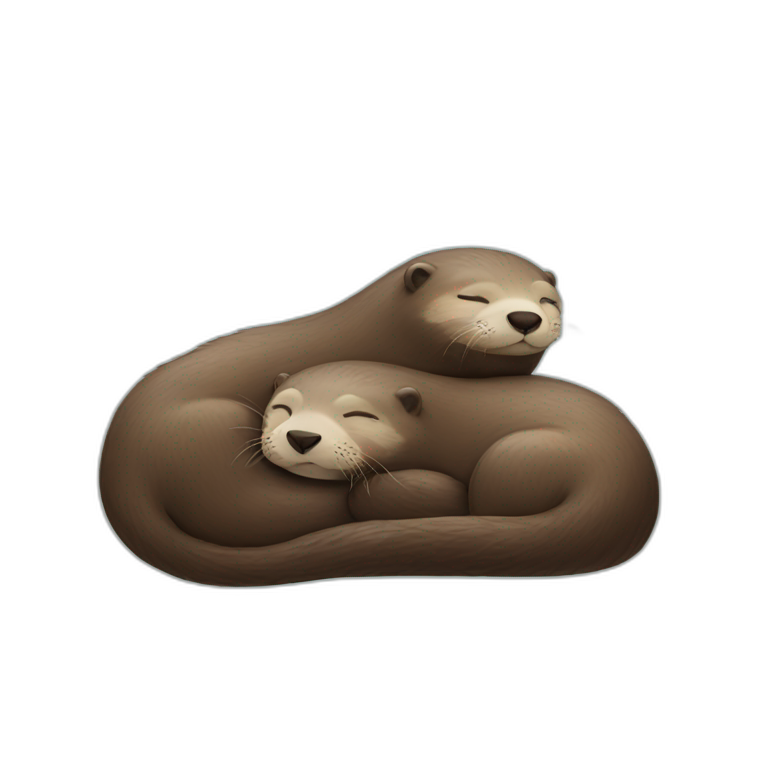 Two otters sleeping together emoji