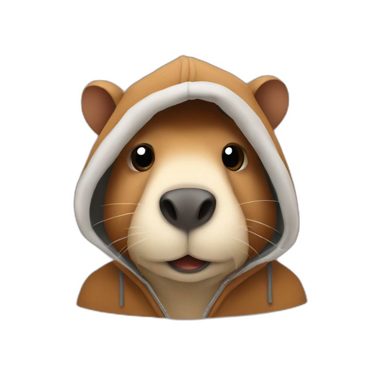 emoji capibara in hoodie emoji