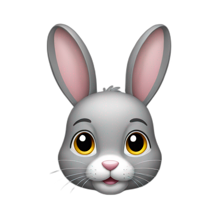 bunny with grey ears and nose emoji