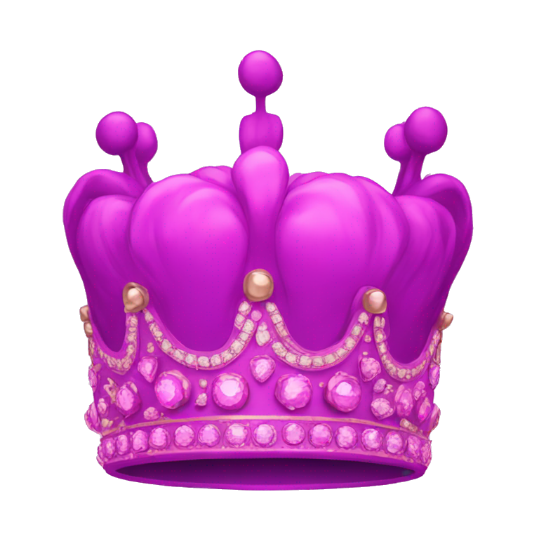 Neon Purple pink crown with diamonds emoji