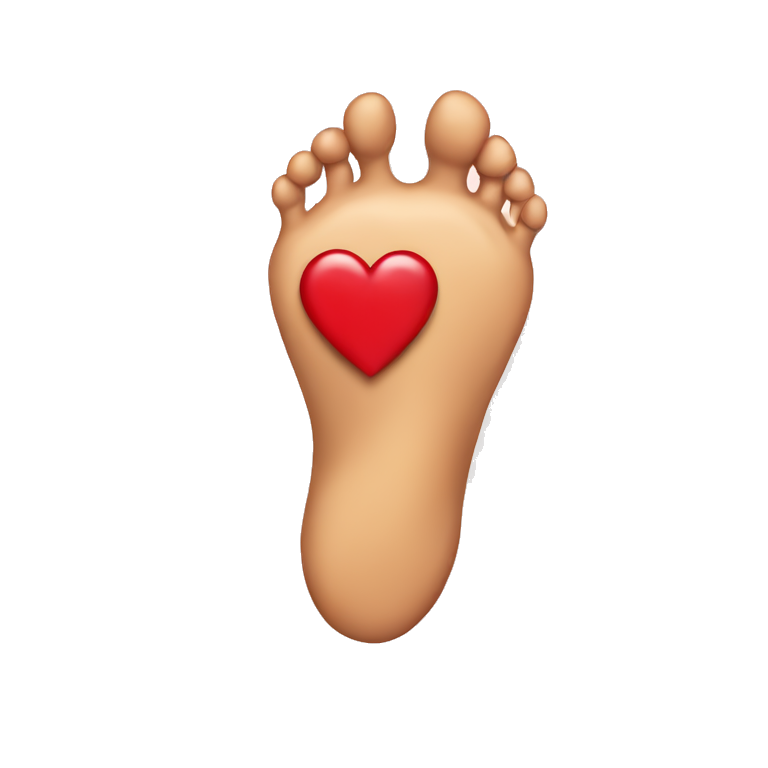 Foot in shape of heart emoji