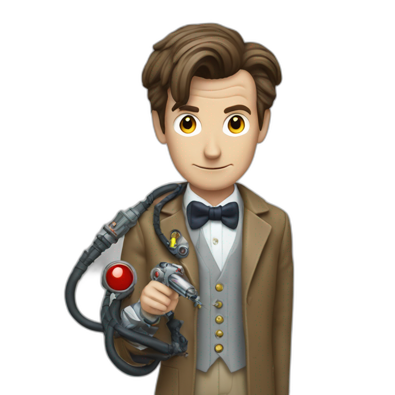 The 11th doctor with his Sonic screwdiver emoji