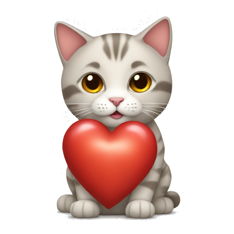 cat holding a heart emoji