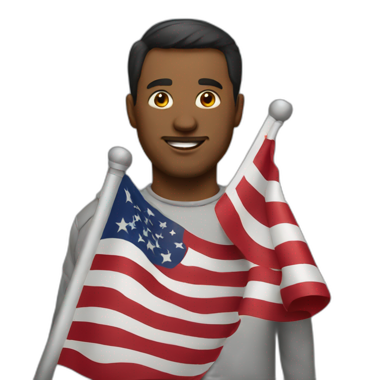 Man with flag emoji