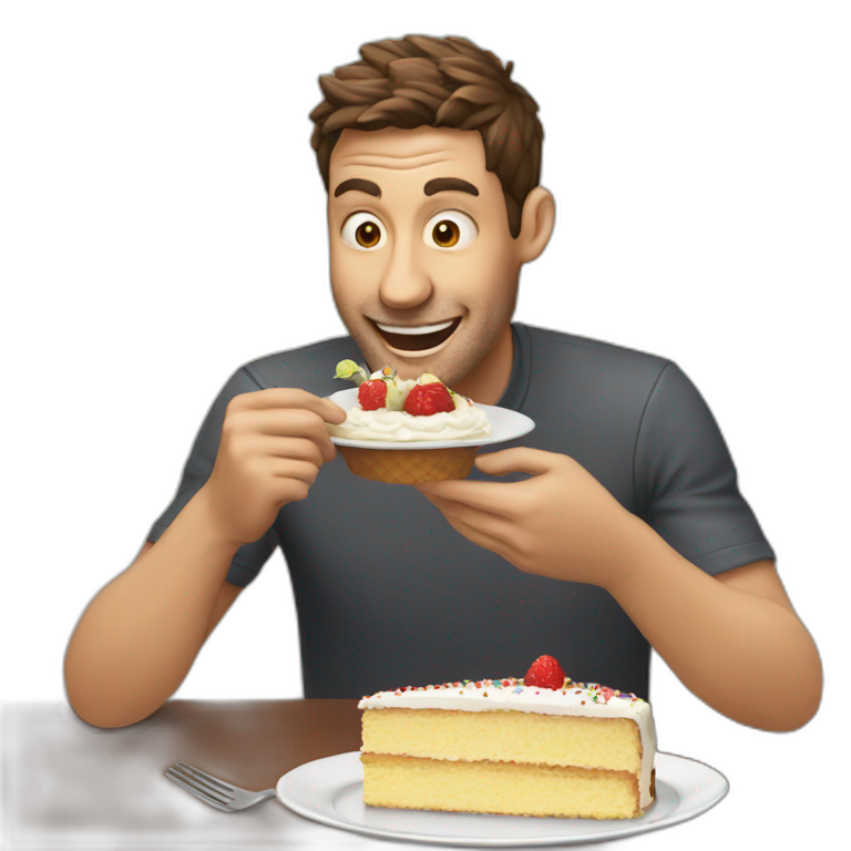 guy eating cake emoji