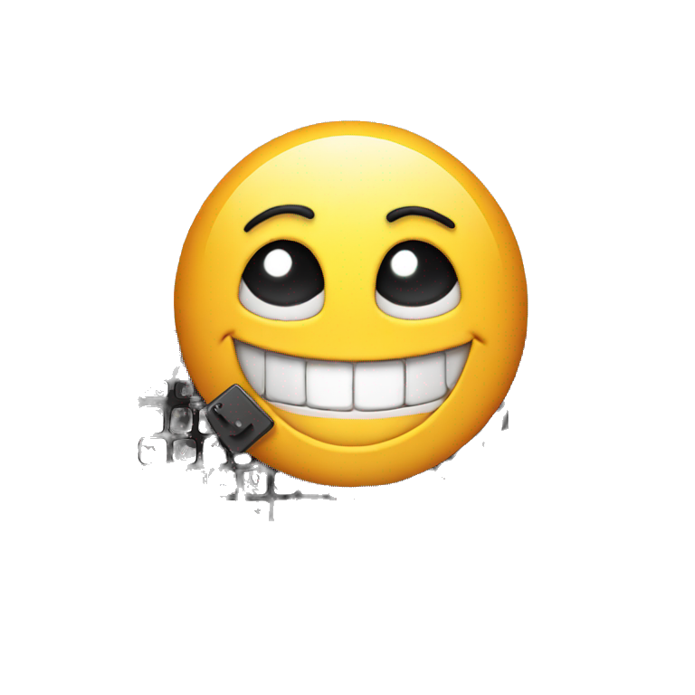 emoji face smiling with a keyboard emoji