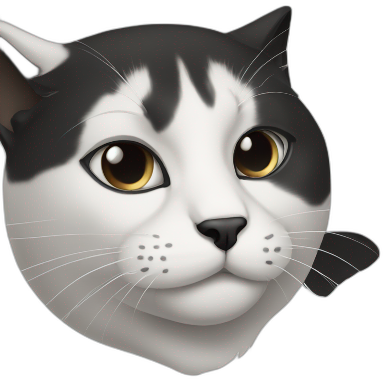 Black and white face cat emoji