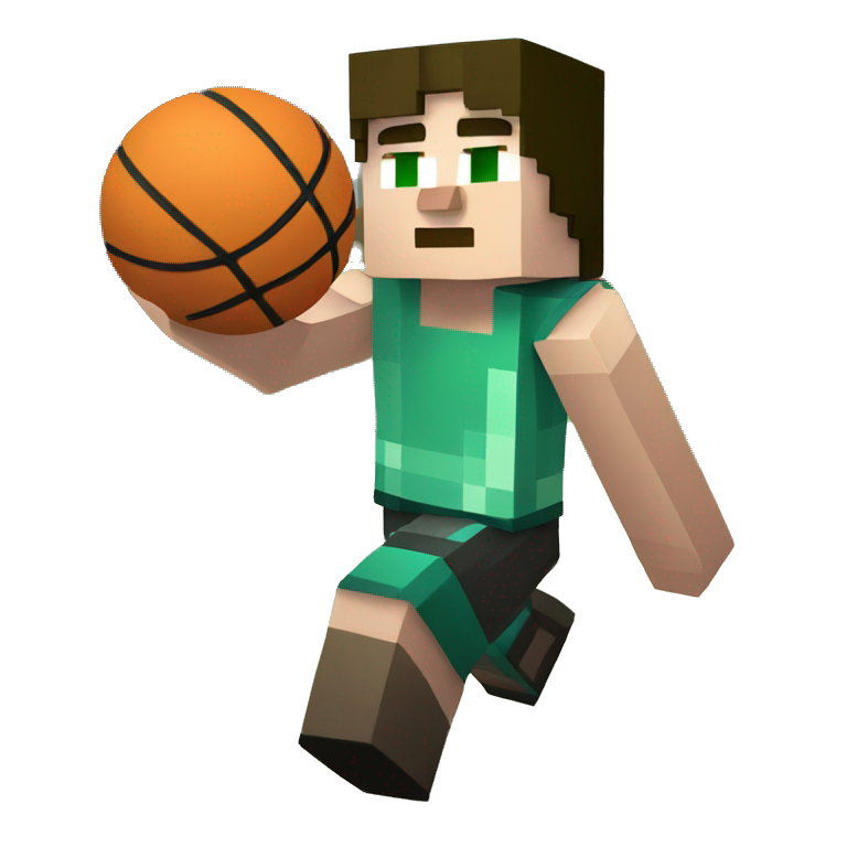 Minecraft Steve playing basketball emoji
