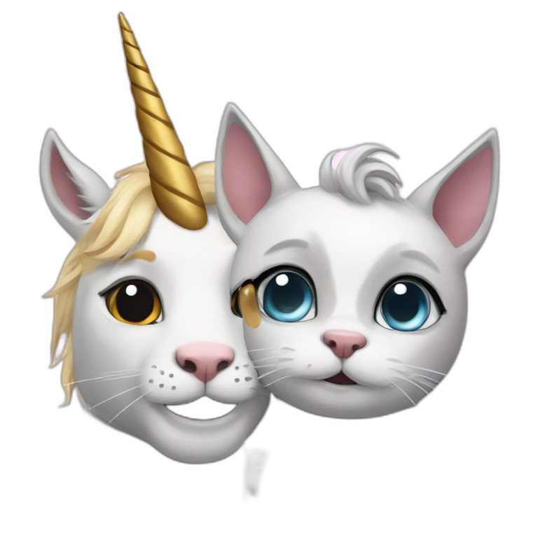 Unicorn and cat selfie emoji