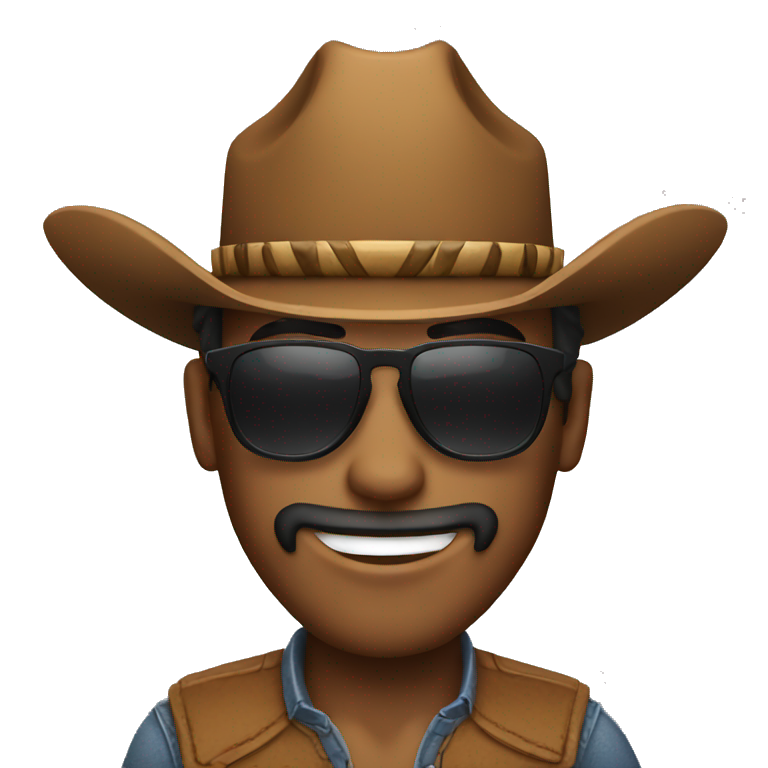 cowboy with sunglasses smirking emoji