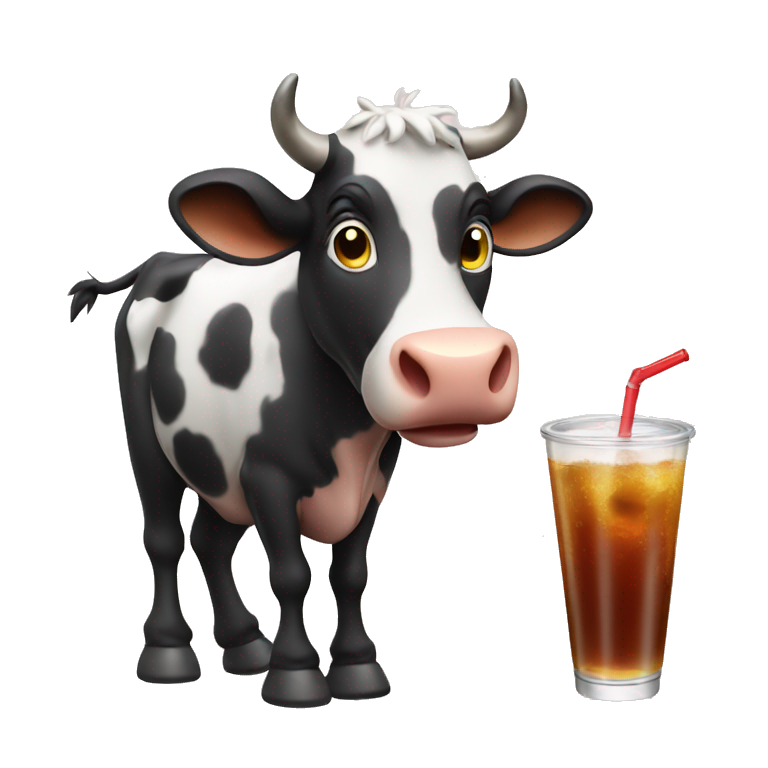 cow drinking soda  emoji
