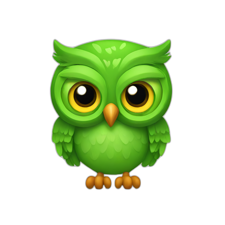 mad duolingo green owl emoji