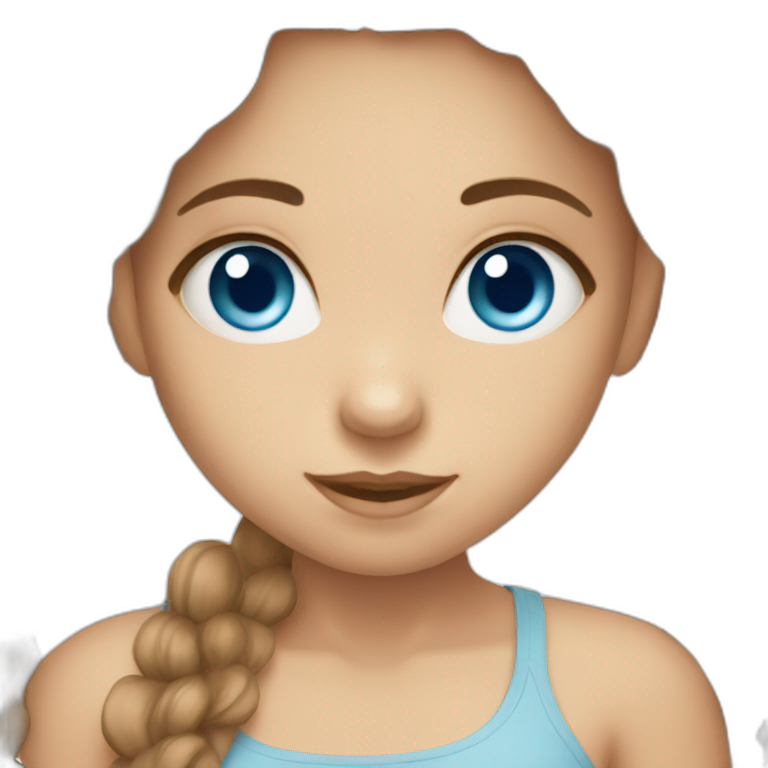 Blue eyed girl with brown hair emoji