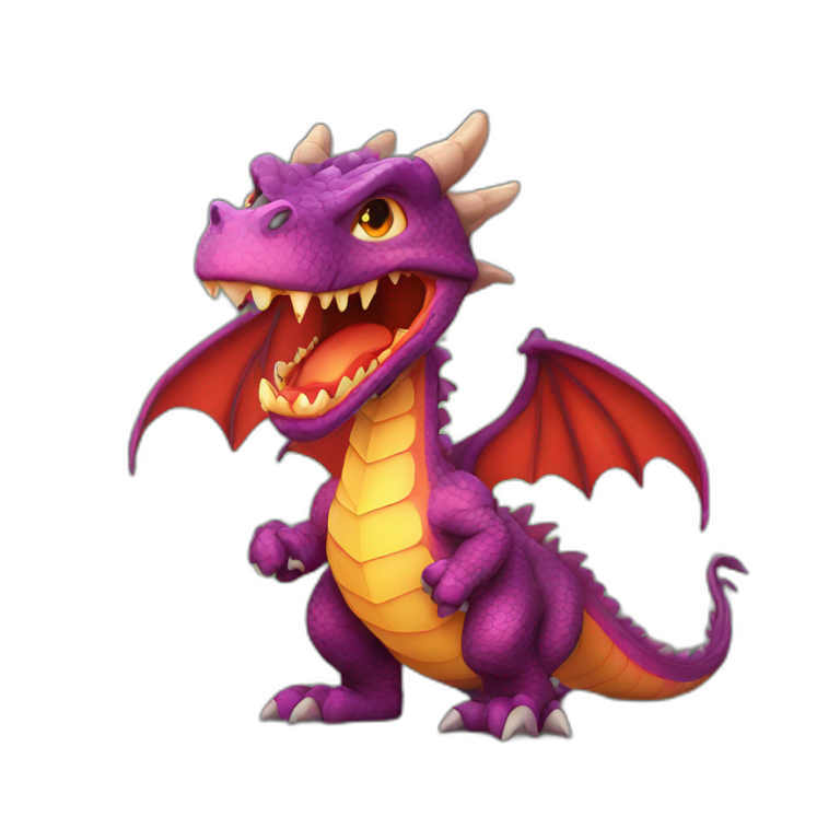 A terrifying, wounded, fire-breathing dragon emoji