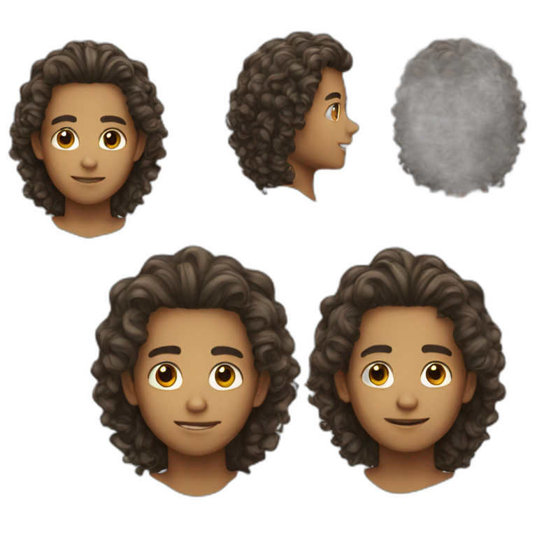 Médium long Curly hair boy emoji