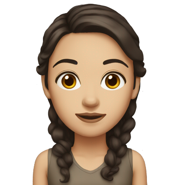 woman with dark brown hair and dark brown eyes  emoji
