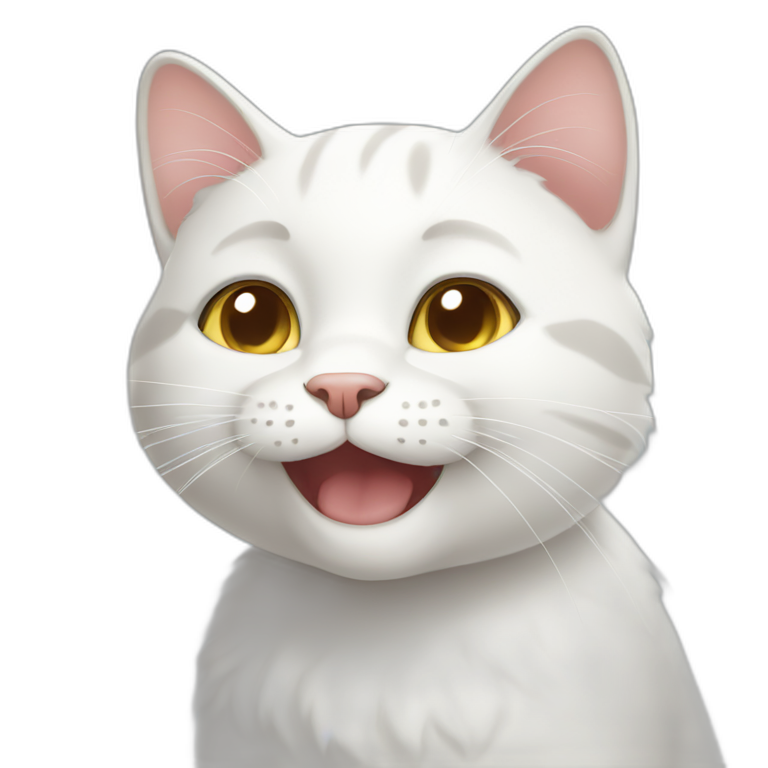 happy white cat emoji