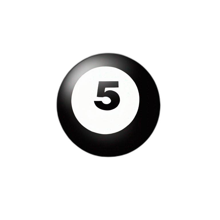 Magic 8 ball with number 5 emoji