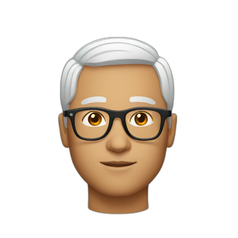 white men short hair using orange glasses emoji