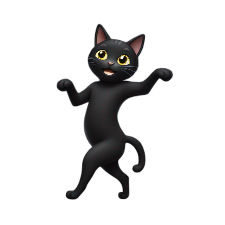 black cat dancing emoji
