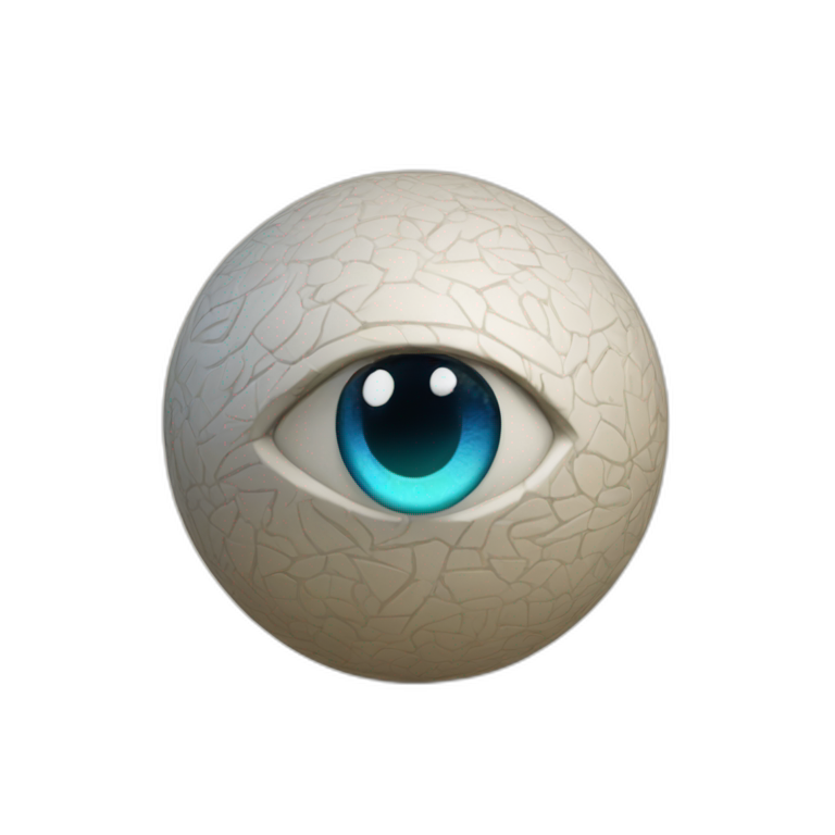 3d sphere with a cartoon Rabbit skin texture with Eye of Horus emoji