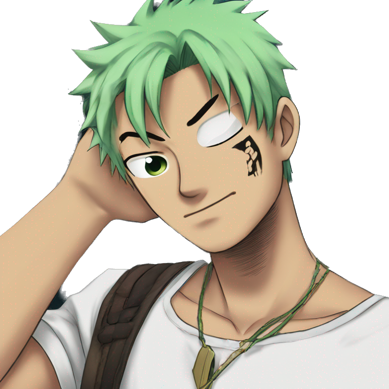 "green hair roronoa zoro" emoji