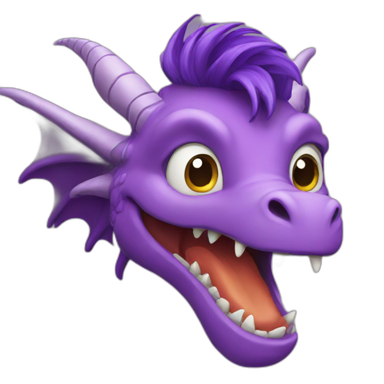 dragon with purple hair emoji
