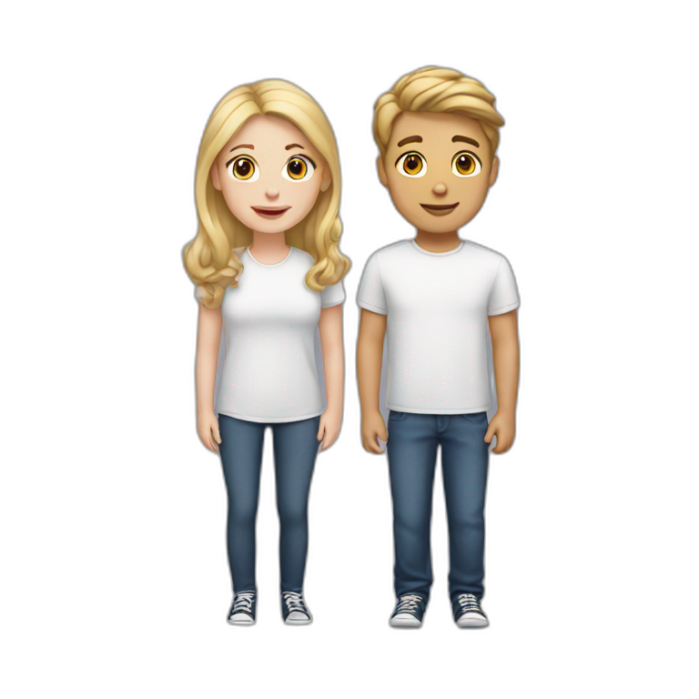 two white girls two white boys emoji