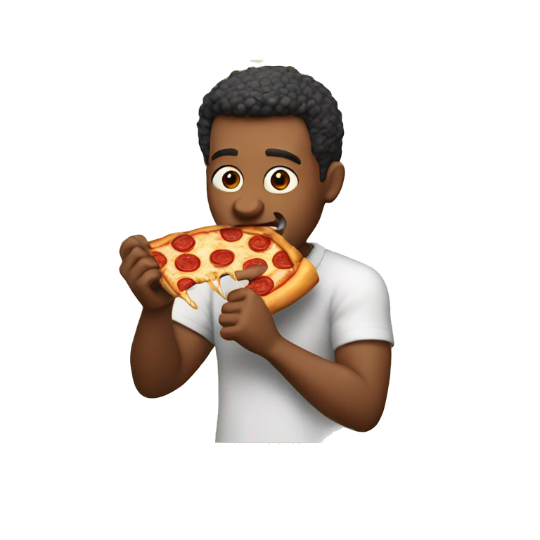 Man eating pizza emoji
