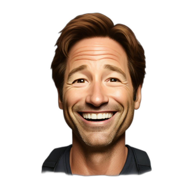 david duchovny laughing out loud hyperrealistic emoji