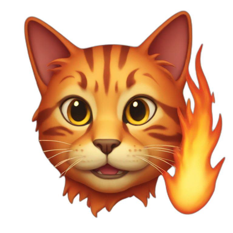 Fire cat emoji