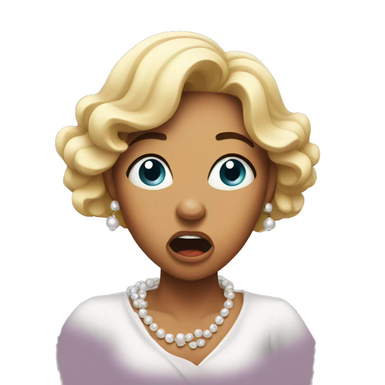 shocked woman clutching  pearls emoji