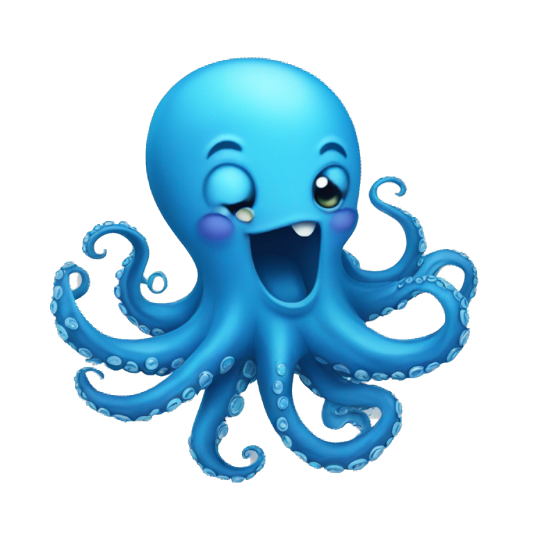 laughing blue octopus emoji