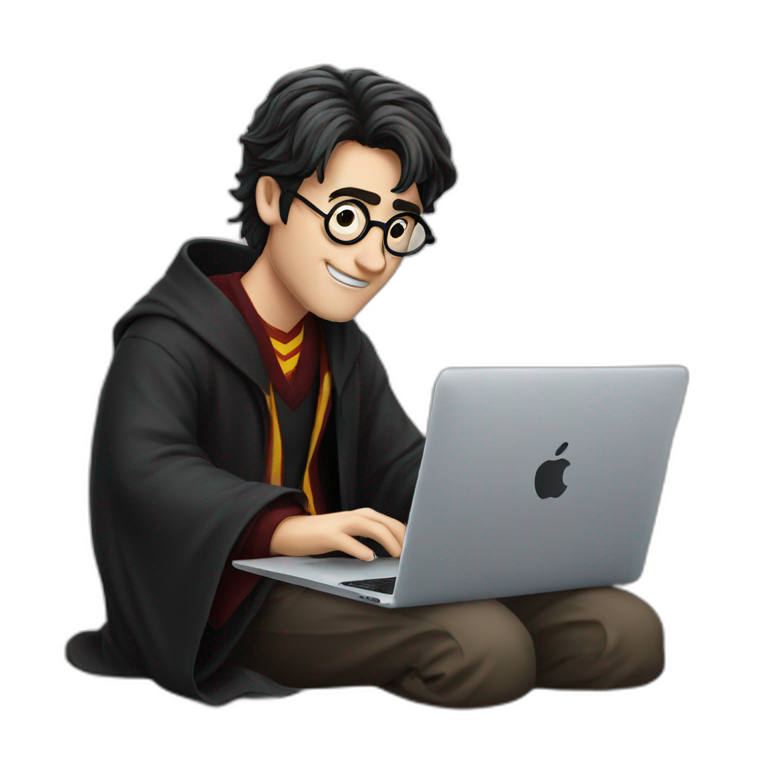 harry potter using a macbook emoji