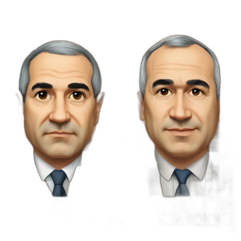 Garry Kasparov vs Anatoly Karpov with a board between them emoji
