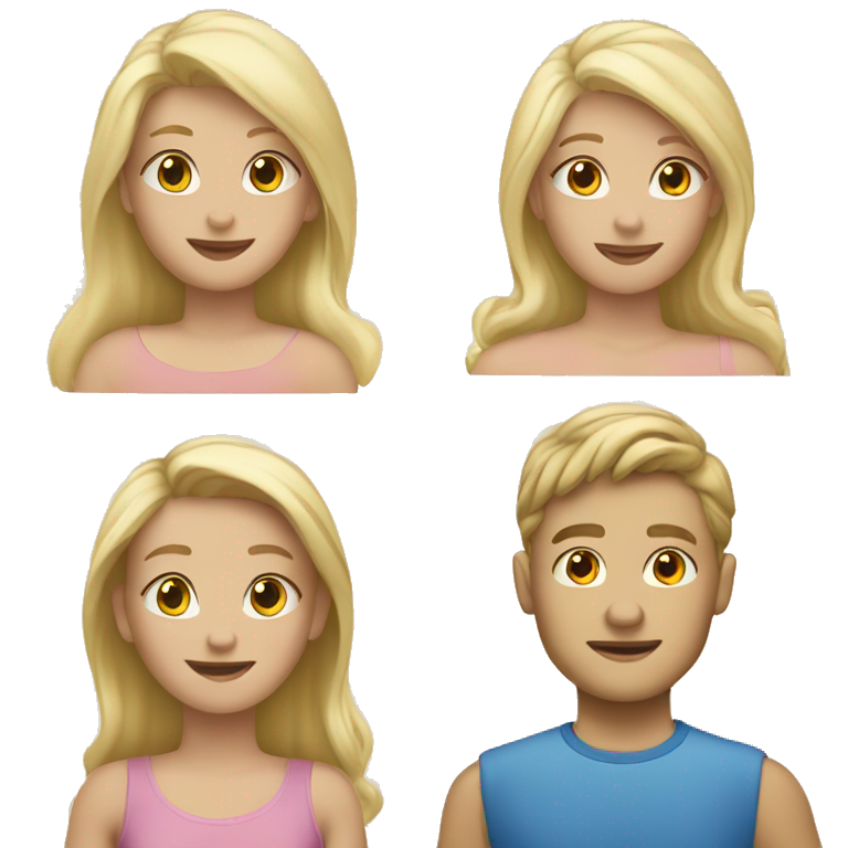 blonde girl blonde guy blonde son blonde daughter emoji
